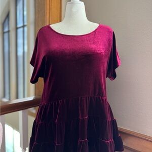 Elegant Velvet Blouse - Rich Burgundy